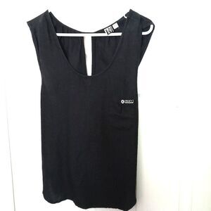 ROXY Swimming Tank Top Women’s Black Polyester Stretch Shirt Size M
